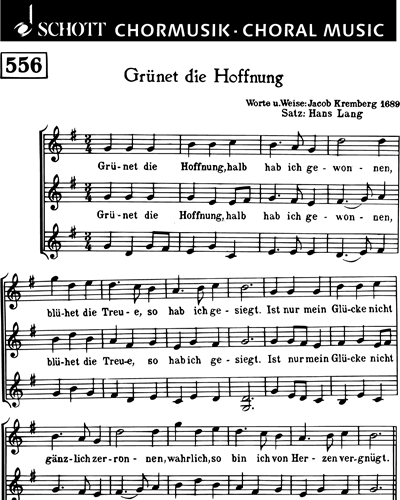 Grünet die Hoffnung — Hans Lang
