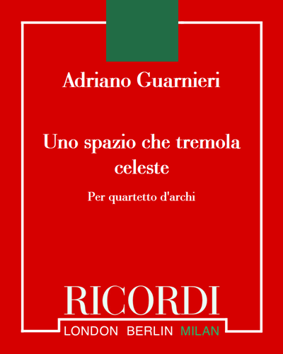 Uno spazio che tremola celeste — Adriano Guarnieri