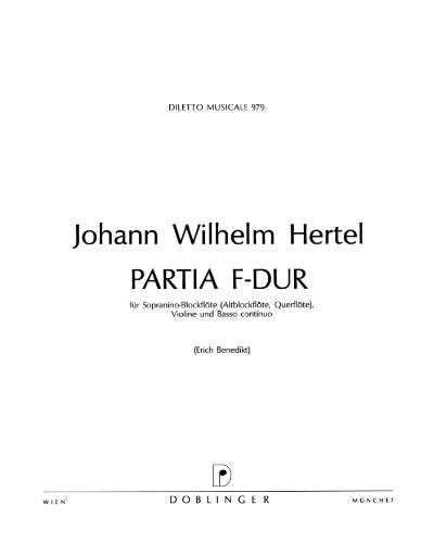 Partia a Tre in F major — Johann Wilhelm Hertel