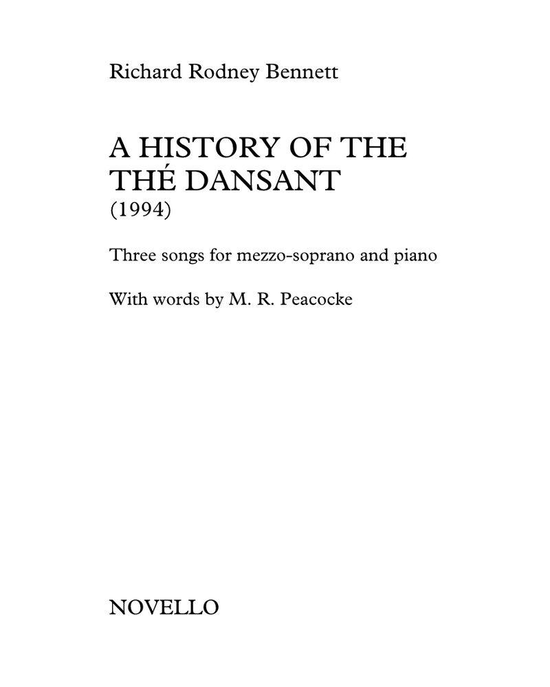 A History of the Thé Dansant — 理查德·罗德尼·贝内特