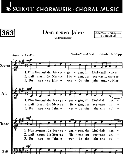 Dem neuen Jahre — Friedrich Zipp