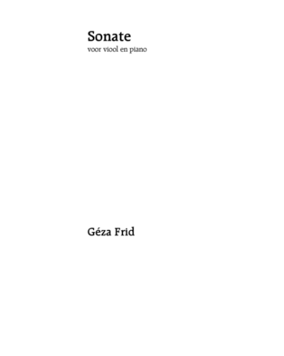 Sonata — Géza Frid