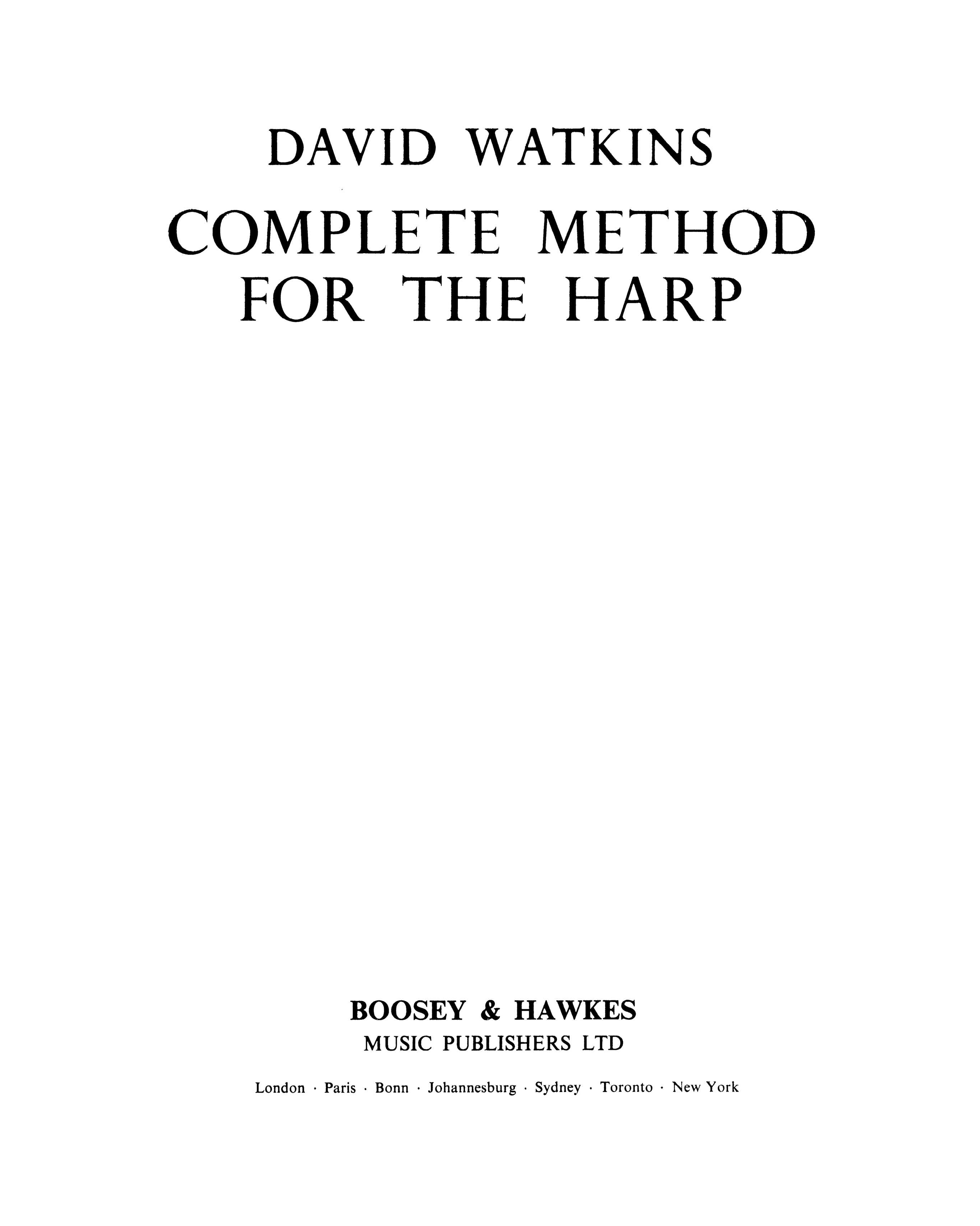 The Complete Method for the Harp — David Watkins