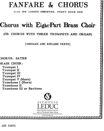 Fanfare and Chorus (from "Irh lieben Christen, freut euch nun") — 布克斯特胡德