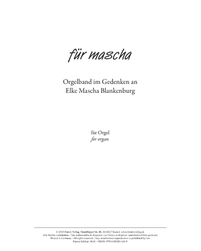 For Mascha — 范妮·门德尔松