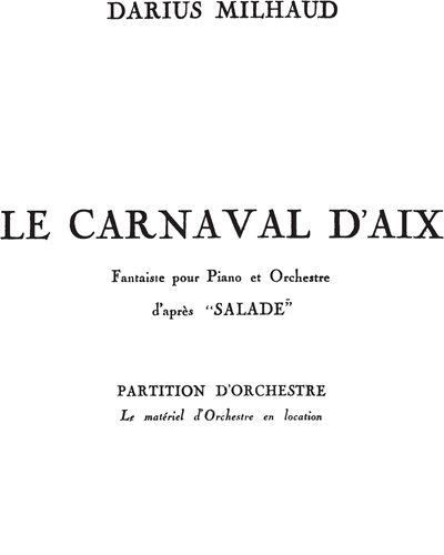 Le Carnaval d'Aix (After 'Salade') — 米约