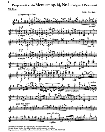 Menuet and Melody, op. 14/1 & op. 16/2 — Ignace Jan Paderevsky