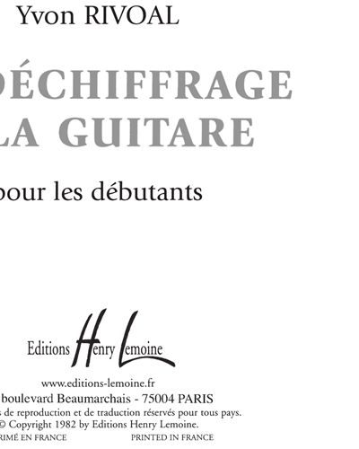 Déchiffrage à la Guitare, Vol. 1 — Yvon Rivoal