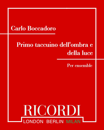 Primo taccuino dell'ombra e della luce — Carlo Boccadoro