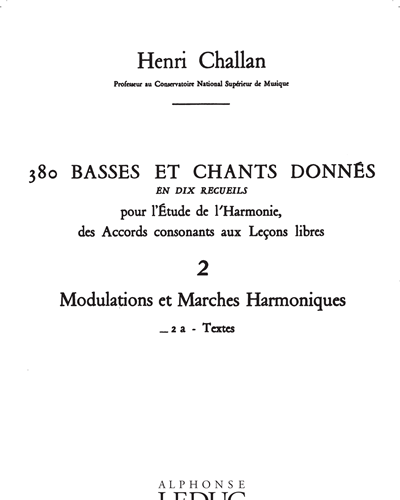 380 Basses Et Chants Donnés 2a en dix recueils — Henri Challan