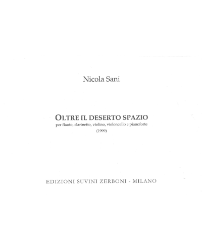 Oltre il deserto spazio — Nicola Sani