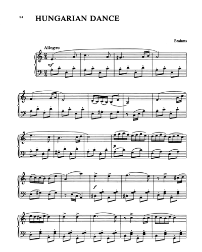 Hungarian Dance, opp. 1-2 — Johannes Brahms