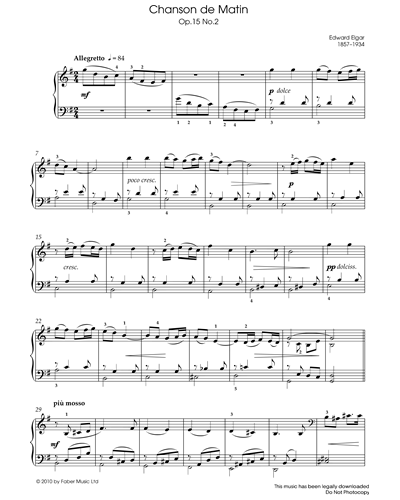 Chanson de Matin, op. 15 No. 2 — 埃尔加