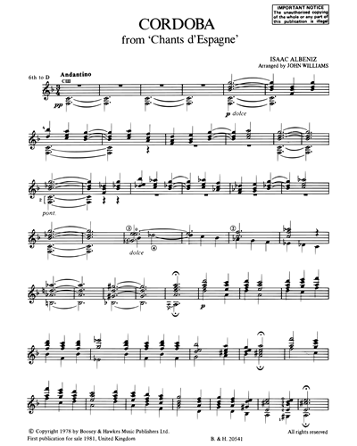 Cordoba (from 'Chants d'Espagne') — Isaac Albéniz
