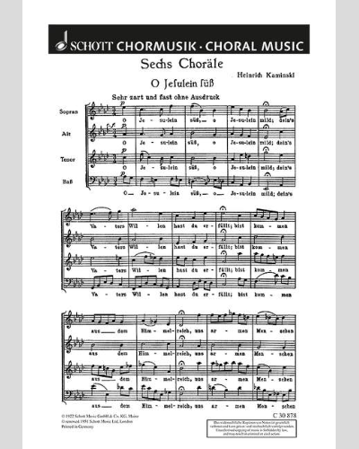 Sechs Choräle — Heinrich Kaminski