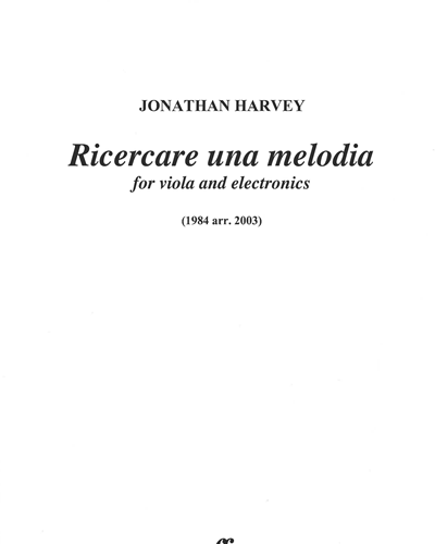 Ricercare una melodia (viola) — 乔纳森·哈维