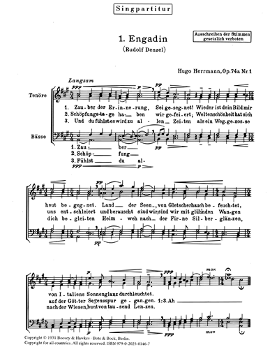 Engadin, op. 74a/1 — Hugo Herrmann