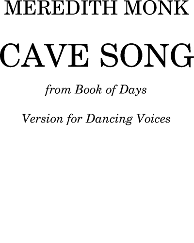 Cave Song (from "Book of Days") — 梅雷迪思·蒙克