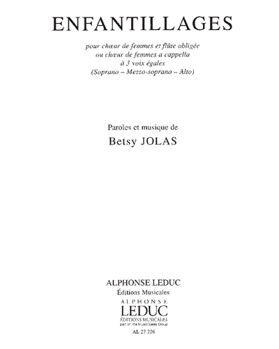 Enfantillages — Betsy Jolas