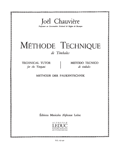 Méthode technique de Timbales — Joël Chauvière