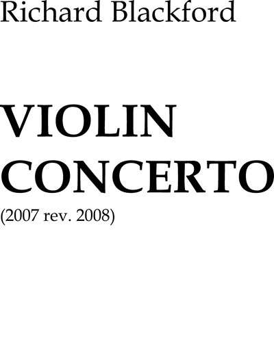 Violin Concerto — Richard Blackford