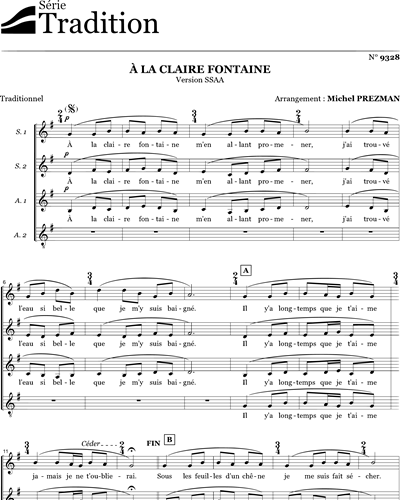 À la claire fontaine — Michel Prezman