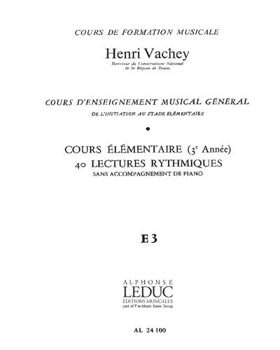 Cours d'enseignement musical général — Henri Vachey