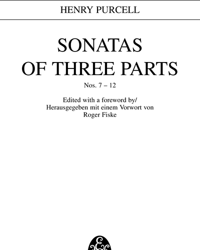 Twelve Sonatas of Three Parts, Nos. 7-12 — Henry Purcell