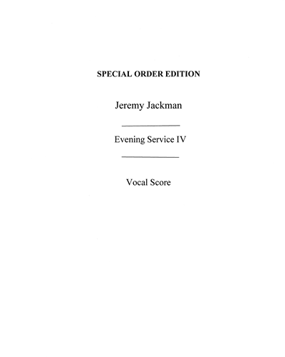 Evening Service No. 4 — Jeremy Jackman