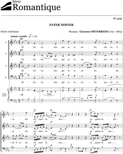 Pater noster - Meyerbeer - SATB — Giacomo Meyerbeer