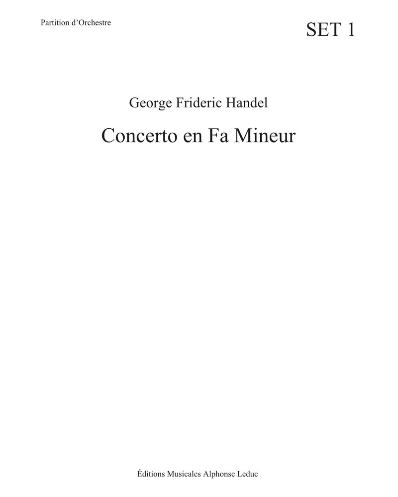 Concerto in F minor — 亨德尔