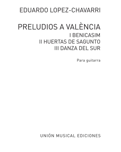 Preludios a valencia — Eduardo López-Chávarri