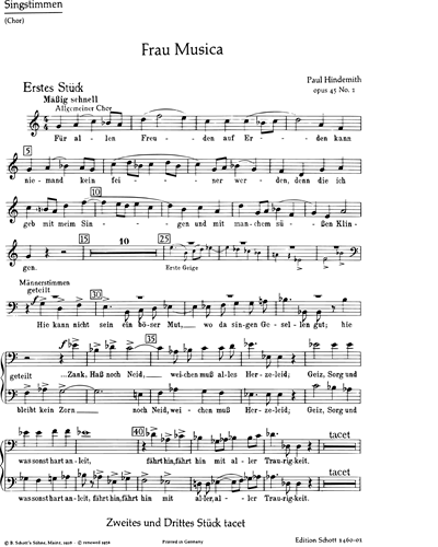 Frau Musica, op. 45/1 — 欣德米特