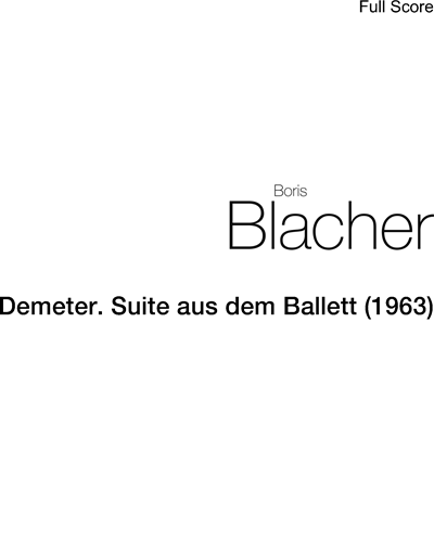 Demeter. Suite aus dem Ballett (1963) — 布拉赫尔