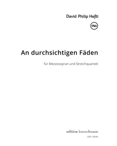 An durchsichtigen Fäden — David Philip Hefti