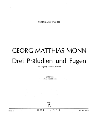 Three Preludes and Fugues — Georg Matthias Monn