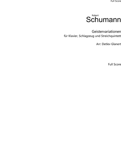 Geistervariationen, WoO 24 — 舒曼