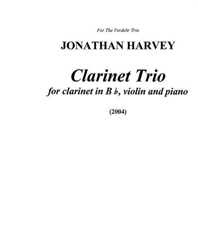 Clarinet Trio — 乔纳森·哈维