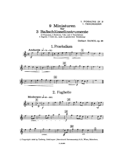 Nine Miniatures, op. 98 — Gerhard Banco