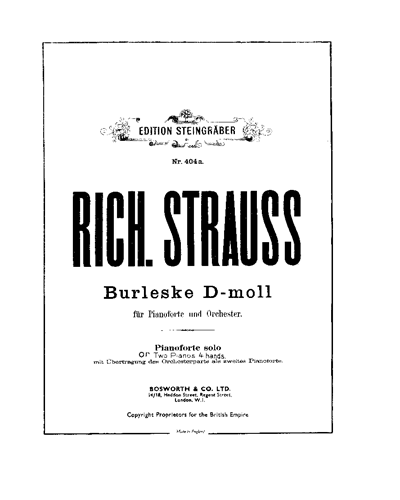 Burleske in D minor for Piano and Orchestra — 理查德·施特劳斯