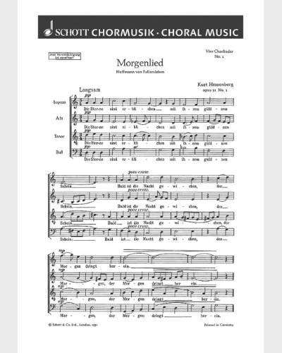 Vier Chorlieder — Kurt Hessenberg