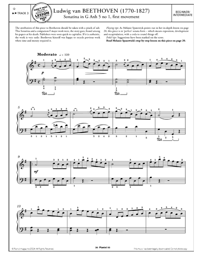 Sonatina in G, Anh. 5 No. 1, First Movement — Ludwig van Beethoven