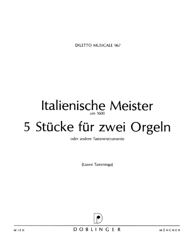 Italienische Meister um 1600 — Liuwe Tamminga