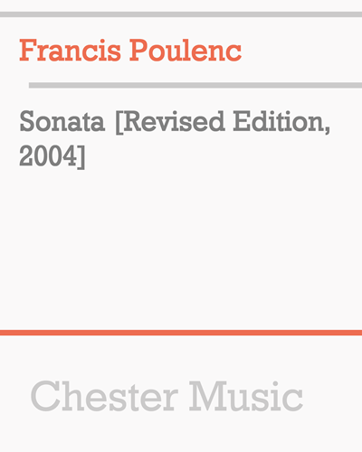Sonata for Oboe and Piano — 普朗克