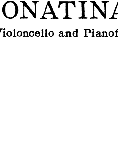 Sonatina for Cello and Piano — 阿瑟·本杰明