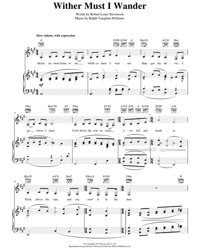 Whither Must I Wander — Ralph Vaughan Williams