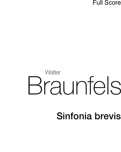 Sinfonia brevis, op. 69 — Walter Braunfels