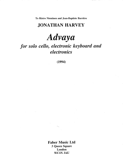 Advaya — 乔纳森·哈维