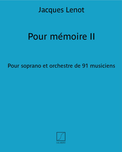 Pour mémoire II — Jacques Lenot