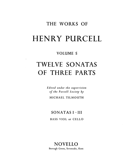 Sonatas I-III (from 'Twelve Sonatas of Three Parts') — Henry Purcell